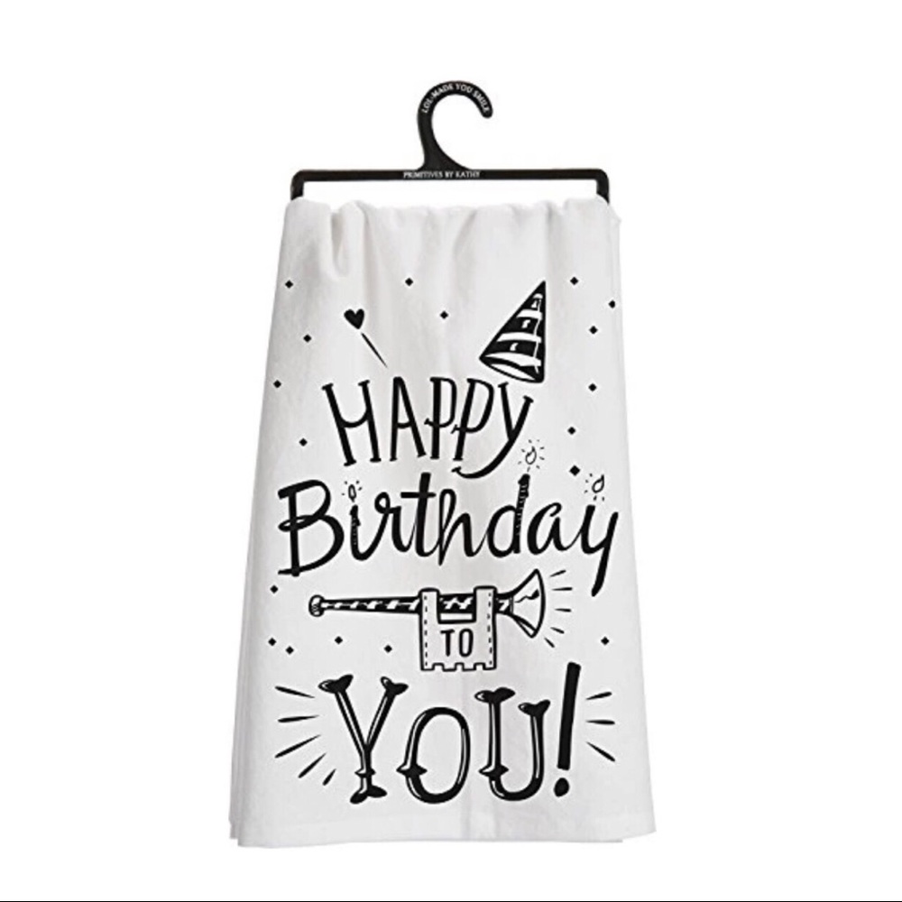 Primitives by Kathy Birthday Tea Towel